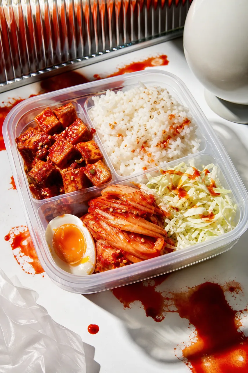 Tofu kimchi-gochujang, riz crousti-moelleux