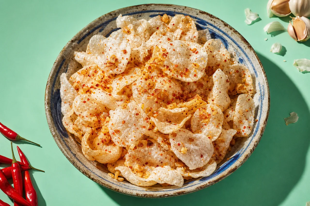 Chips vietnamiennes de papier de riz au sel et au piment