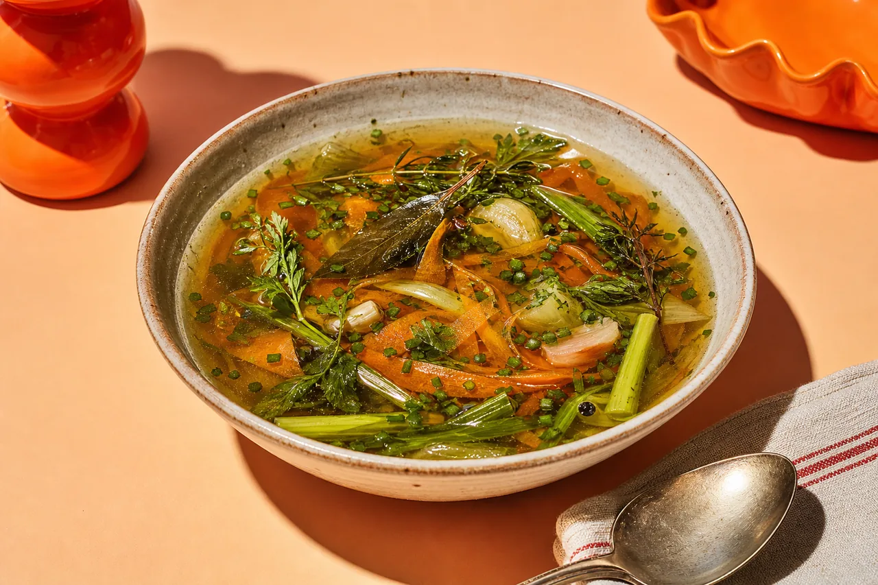 Bouillon anti-gaspi de fanes et d’épluchures