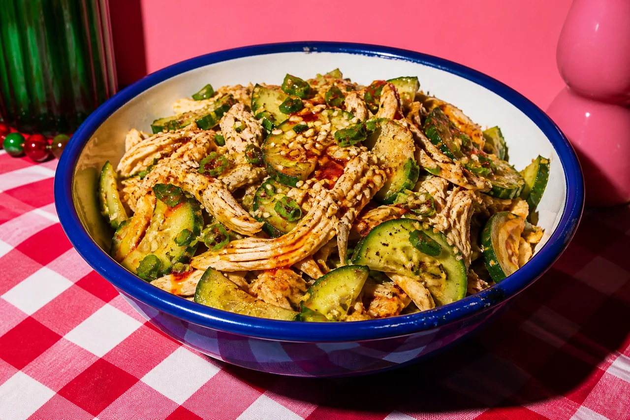 Salade de poulet et concombre numb (engourdissante) - Low Cal
