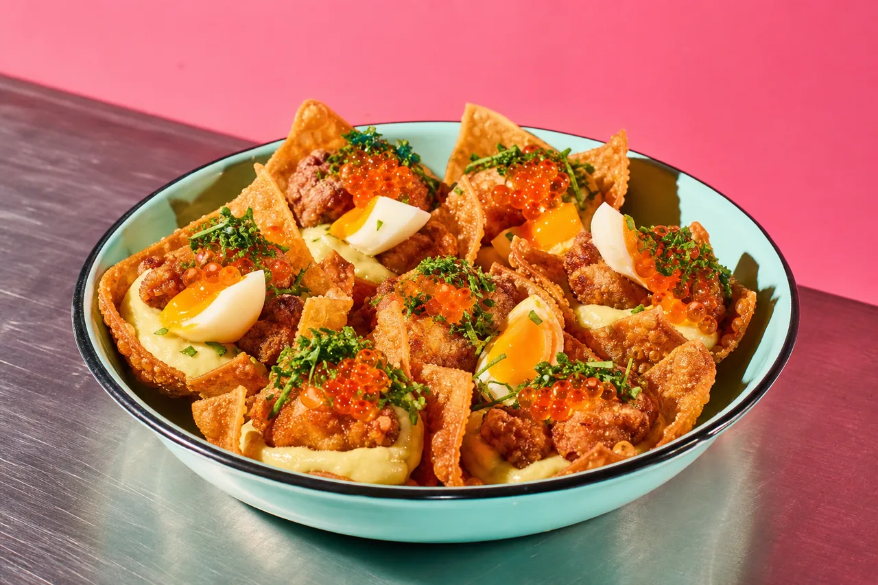 Coupelles de wonton au poulet frit karaage