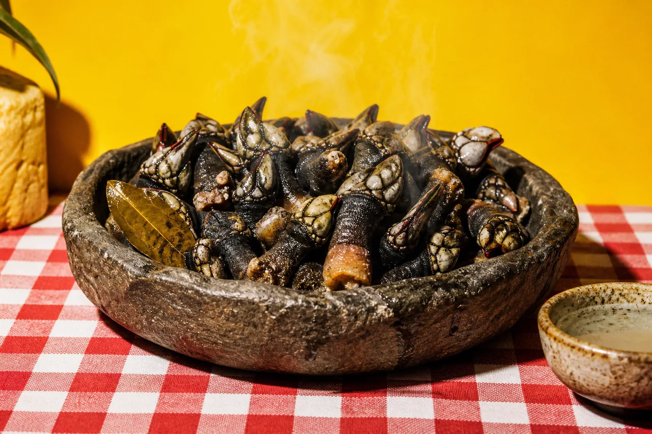 Percebes (pouce-pieds) cuits à l'eau de mer, tradition galicienne