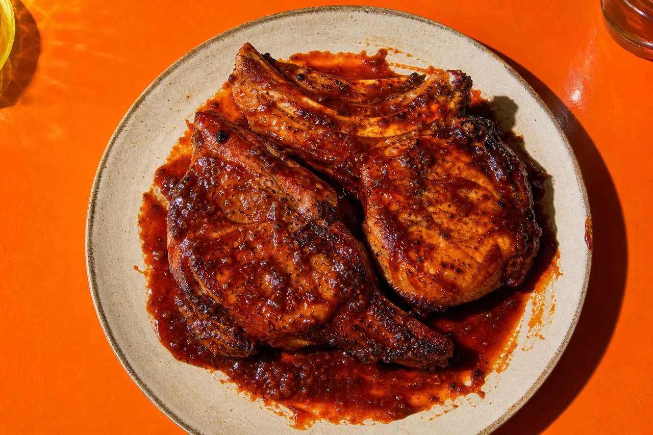 Côtes de porc fumées, sauce barbecue maison