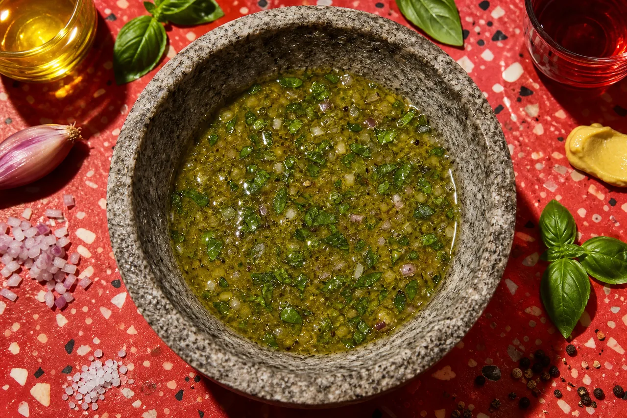 Vinaigrette au basilic et échalote