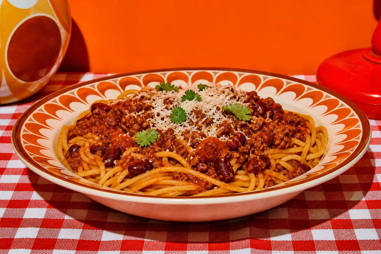 Pâtes tex mex avec restes de chili