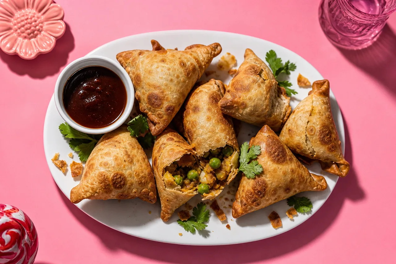 Samoussas indiens croustillants aux pommes de terre et petits pois, cuisson à l’air fryer
