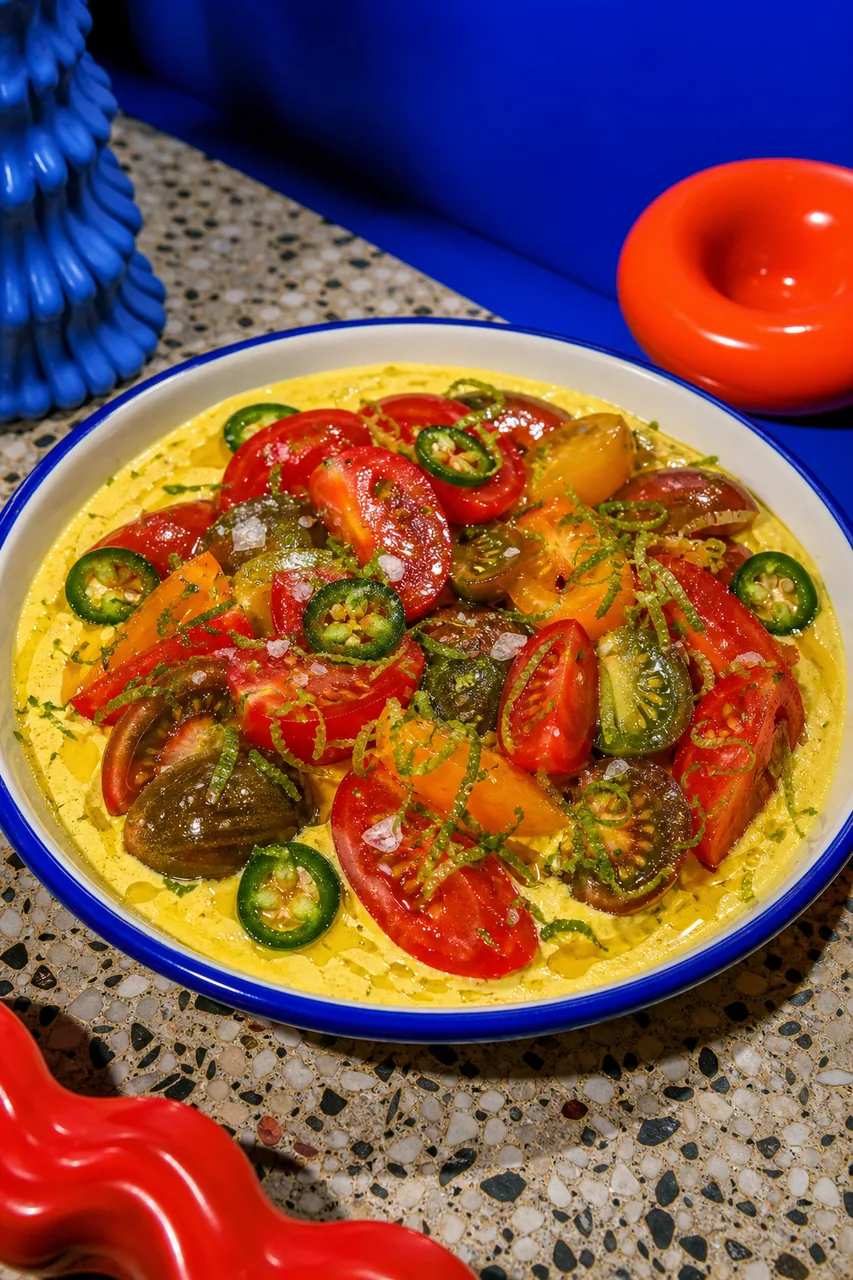Tomates au yaourt au curry