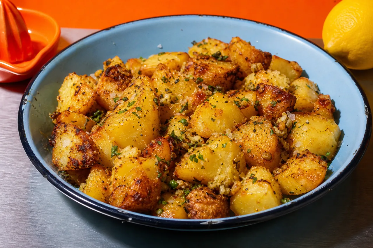 Pommes de terre à la grecque au citron et à l'ail (patates riganates)