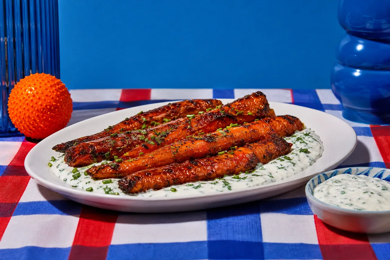 Carottes BBQ, sauce ranch maison