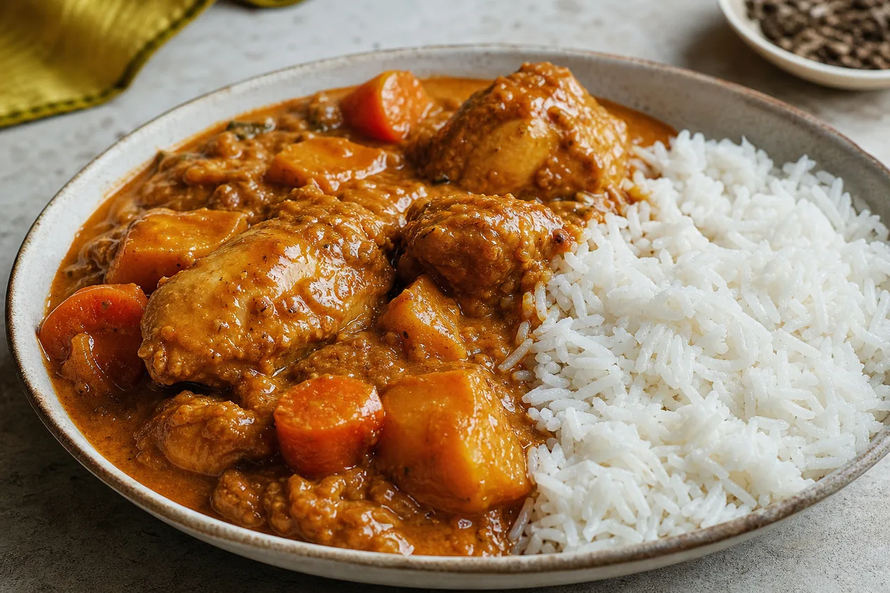 Mafé sénégalais au poulet, sauce arachide et riz