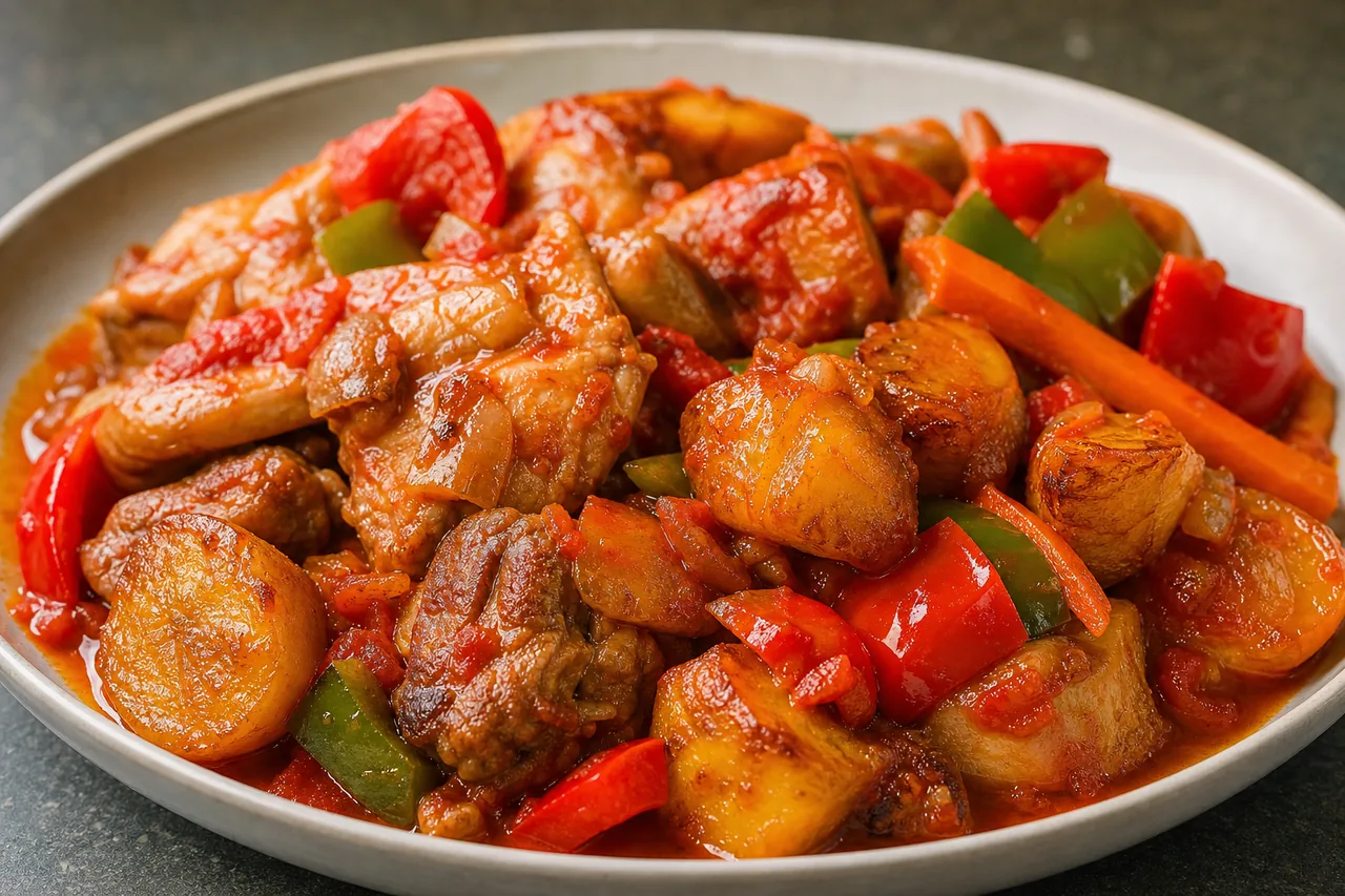 Poulet DG camerounais aux plantains