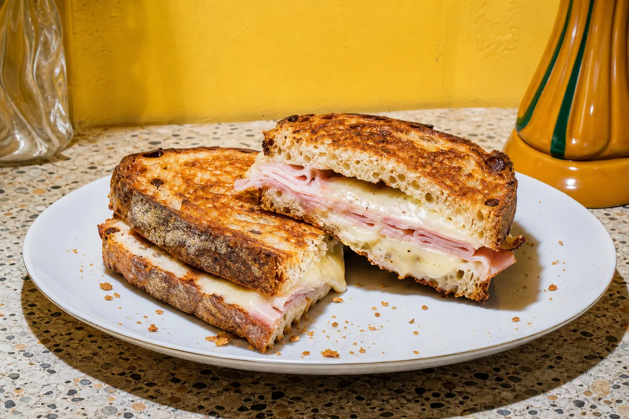 Croque au jambon et à la cancoillotte