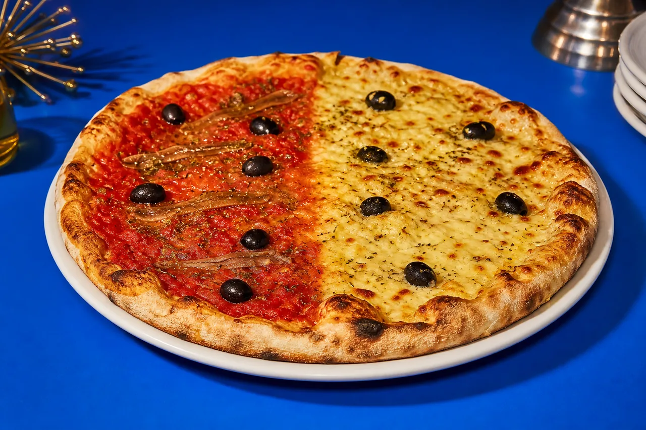 Pizza moitié-moitié marseillaise