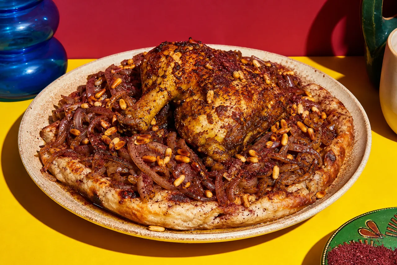 Musakhan poulet sumac et oignons