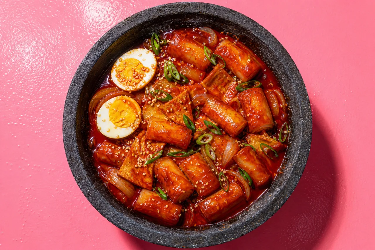 Tteokbokki coréen au papier de riz
