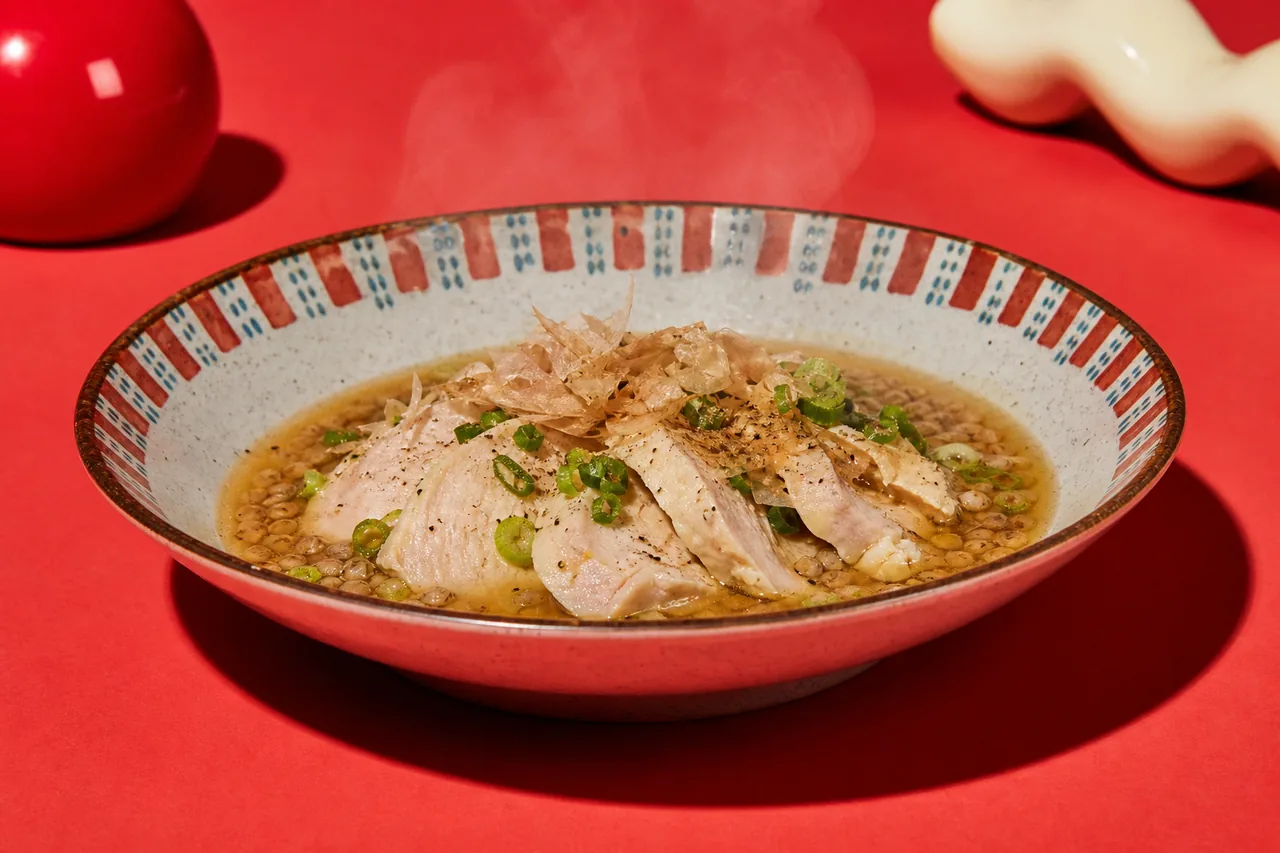 Poulet au sarrasin en bouillon dashi express