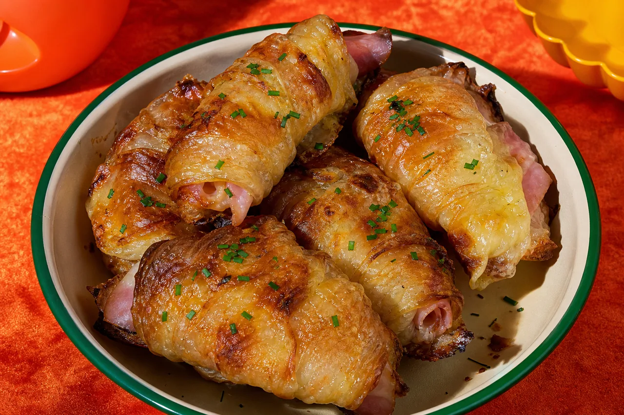 Croissants de papier de riz jambon-fromage