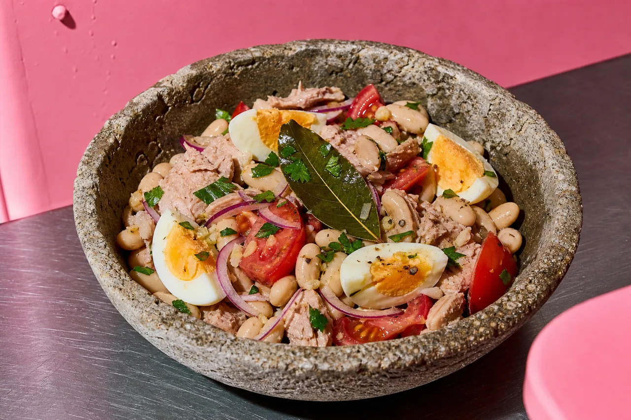 Salade de haricots blancs au thon, vinaigrette de bistrot