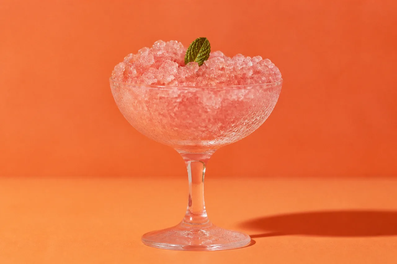 Granité à la rhubarbe