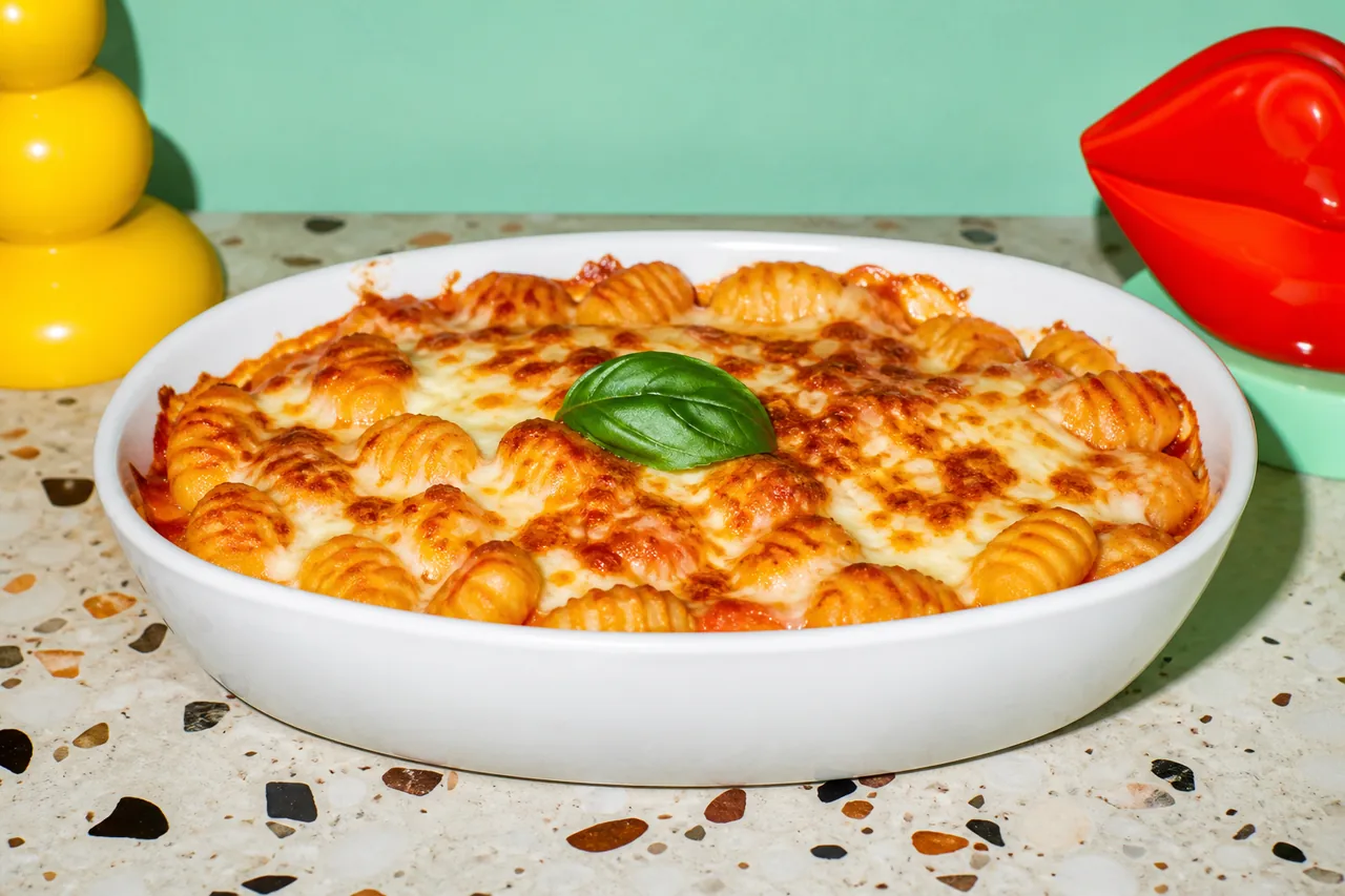 Gratin de gnocchis sauce rosée