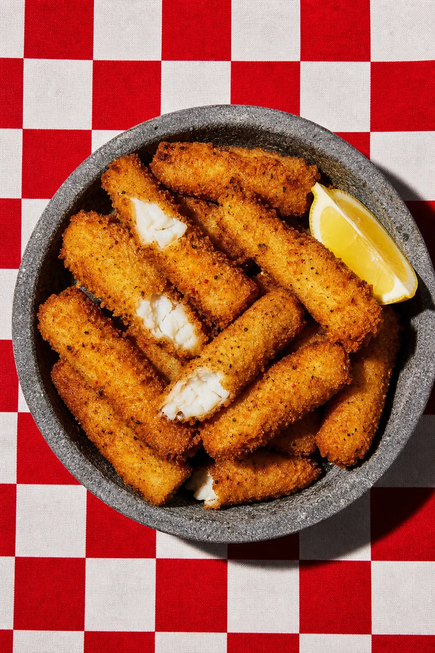 Bâtonnets de poisson panés au parmesan