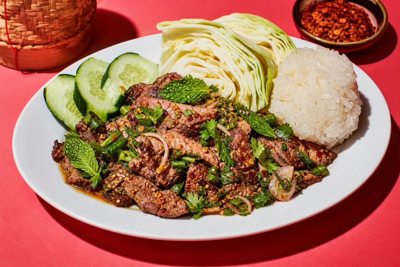 Moo nam tok (salade thaïe de bœuf grillé)