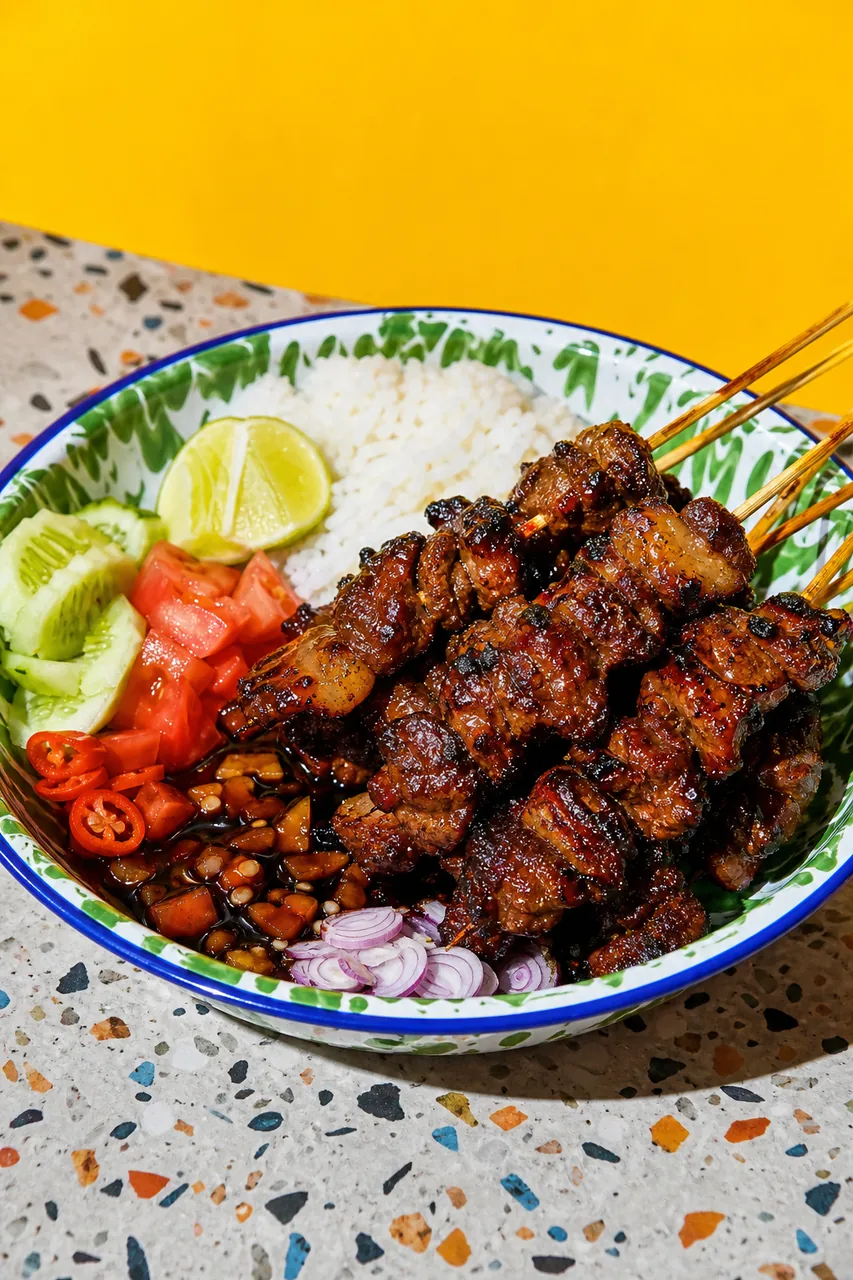 Sate kambing (brochettes de chèvre indonésiennes)