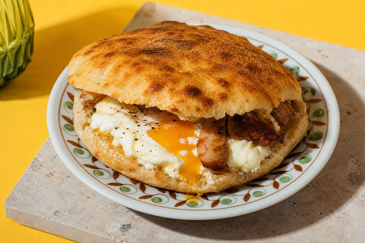 Komplet lepinja (pain serbe garni kajmak, œuf et jus de rôti)