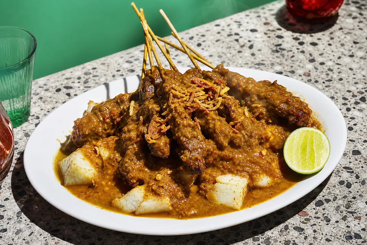 Sate Padang (satay de bœuf sauce épicée de Sumatra)