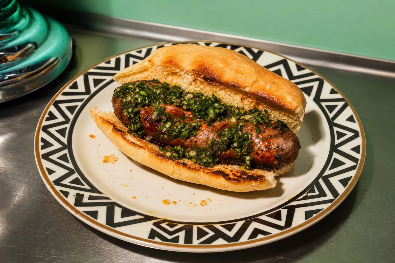 Choripán chimichurri