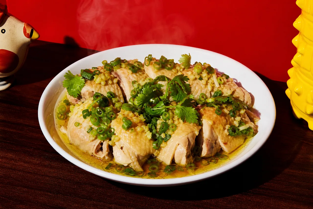 Poulet vapeur gingembre-cébette