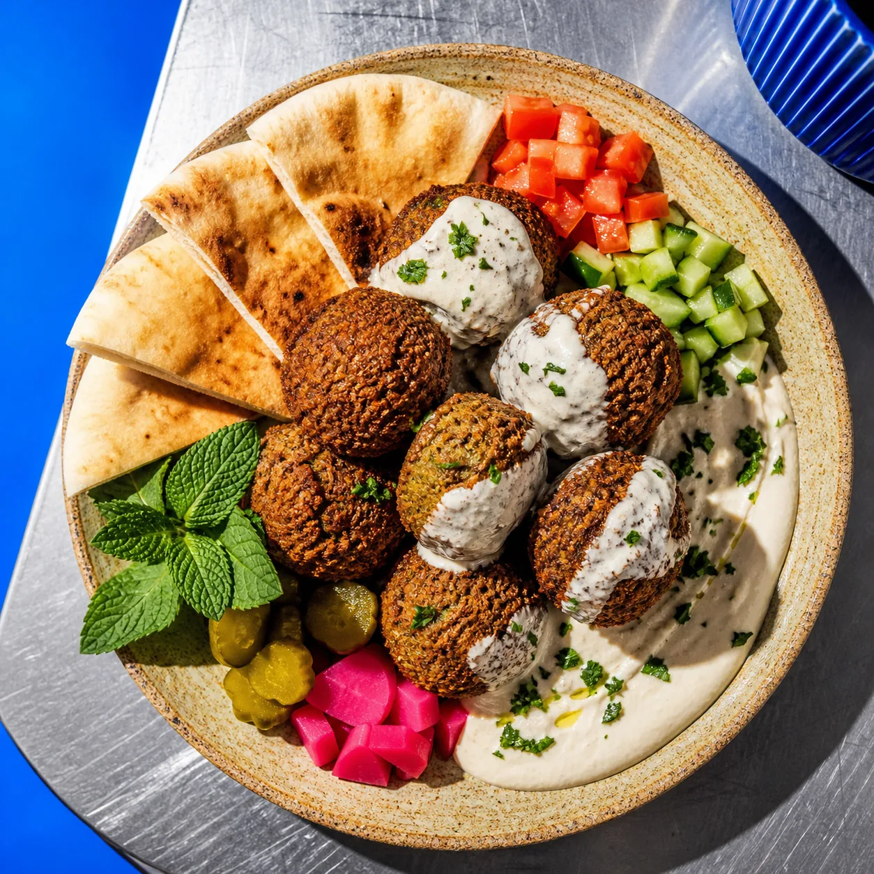Falafels croustillants sauce tarator