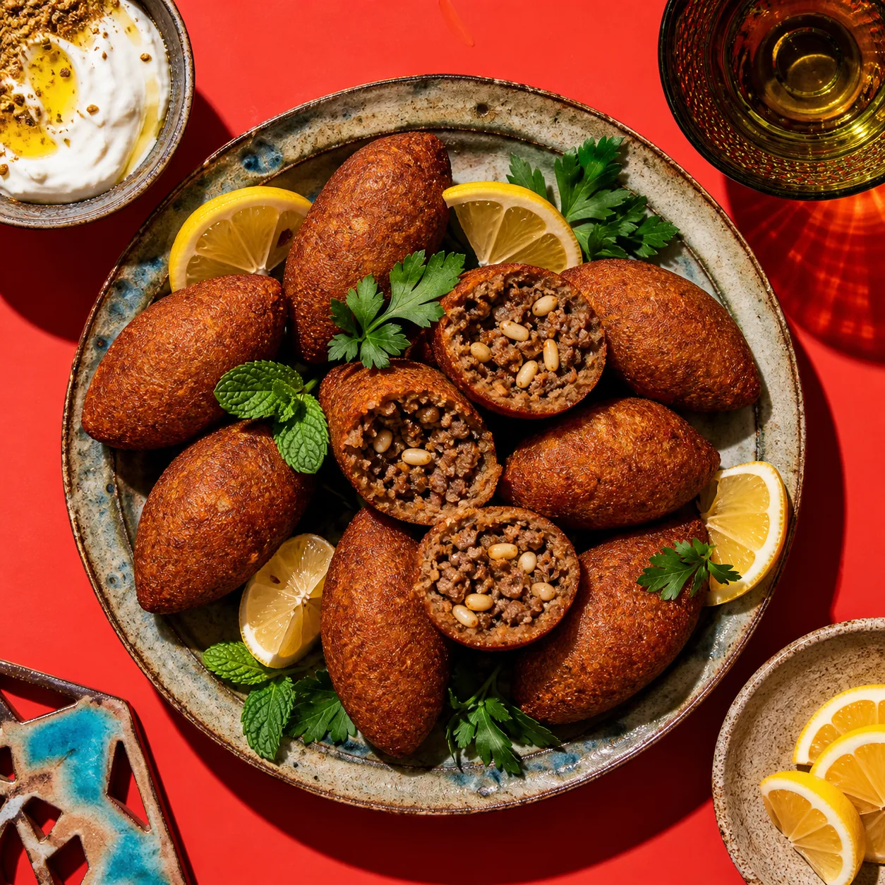 Kibbeh frites au bœuf et boulgour