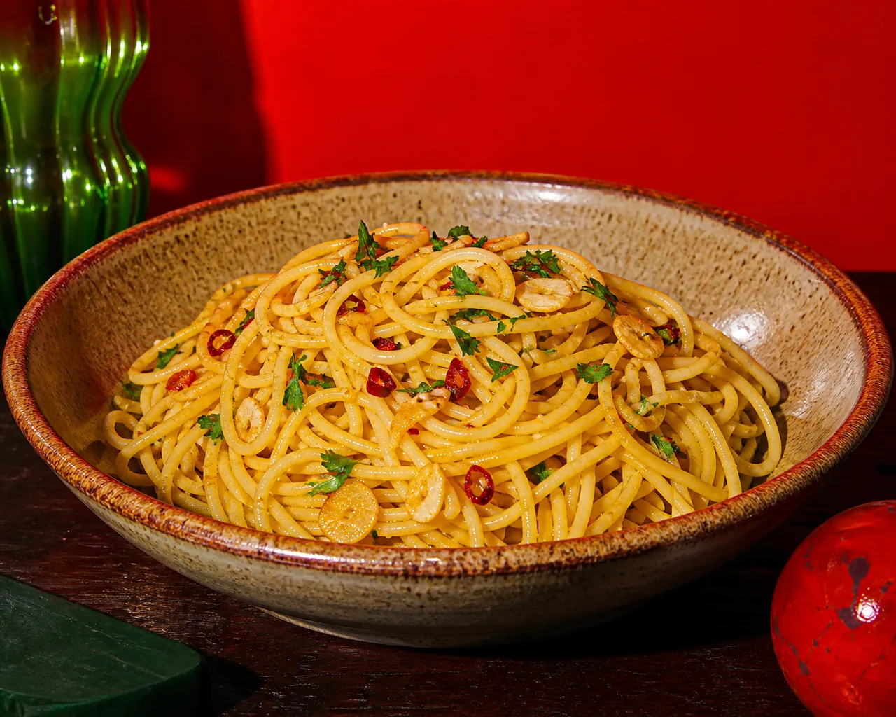 Spaghetti aglio olio e peperoncino