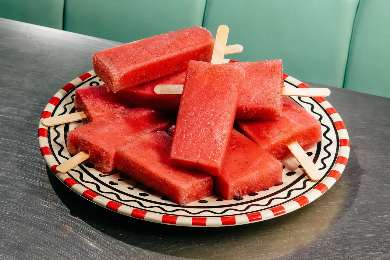 Paletas pastèque-citron vert (bâtonnets glacés mexicains)