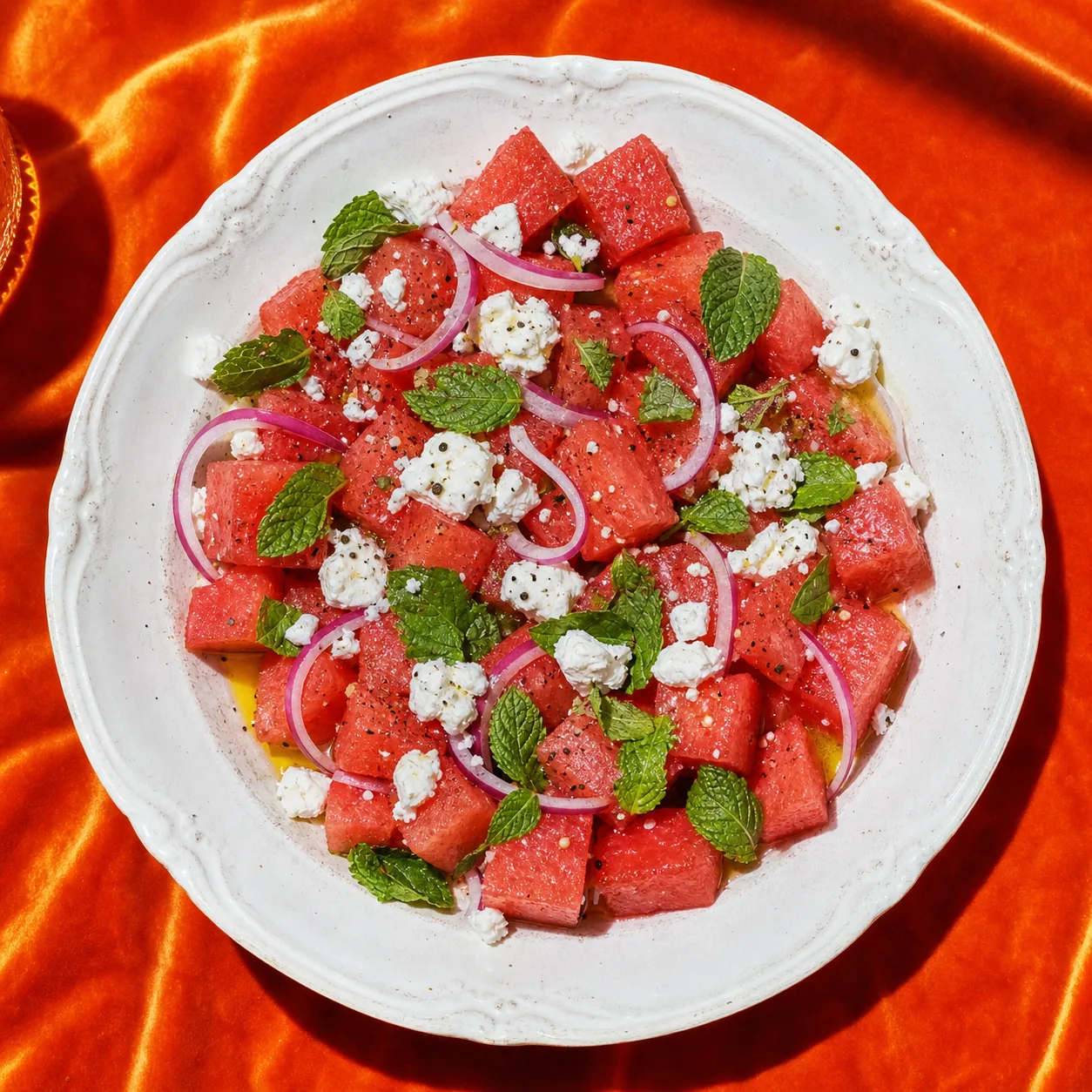 Salade pastèque-feta-menthe