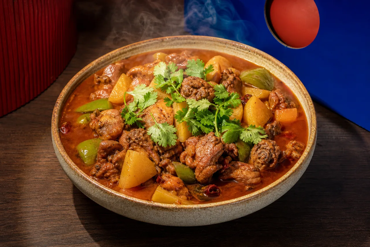 Poulet mijoté aux épices d'Asie centrale