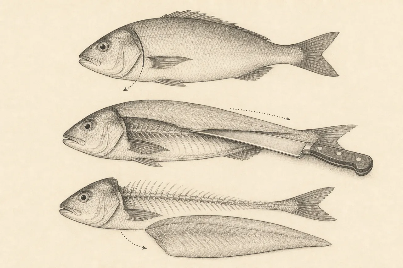 Lever des filets de poisson
